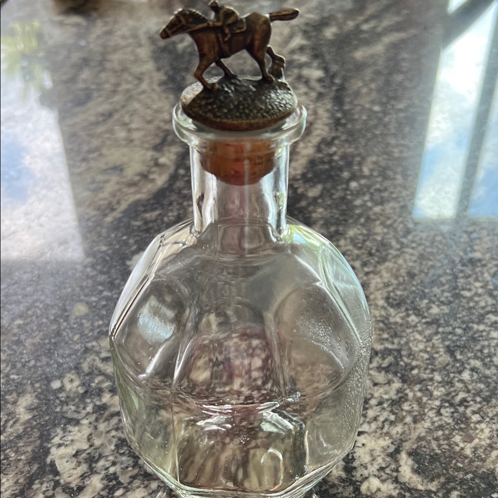 Empty Blanton’s Bourbon Whiskey Bottle with Horse and Jockey Stopper
